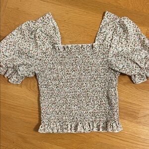Floral Smocked Puff Sleeve Top